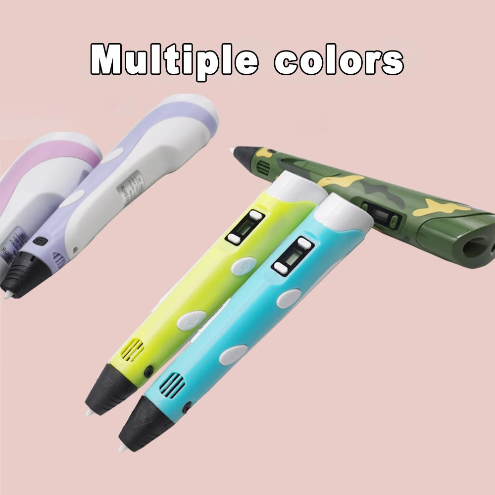 Electronic 3D Printing Pen with LED Display 25M PLA Filament Children USB Drawing Tool Drawing Toy DIY Christmas Birthday Gift